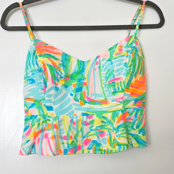 Lilly Pulitzer Outfit 2pc Linnea High-Waist Shorts + Crop Tank XS 2 - Picture 6 of 10